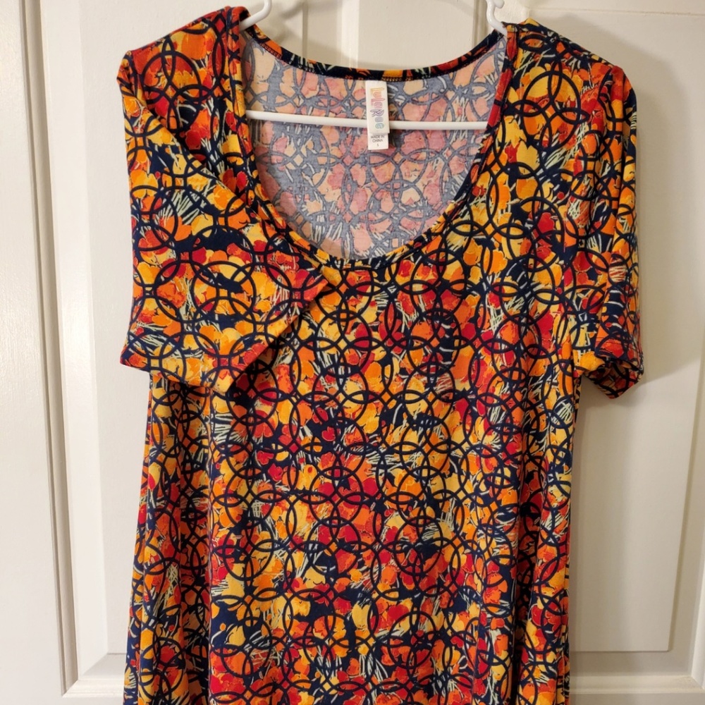 LuLaRoe Perfect T (orange/purple)